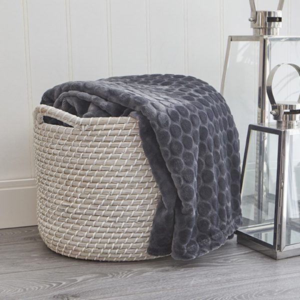 Tan Dot Embossed Flannel Throw - Image 2