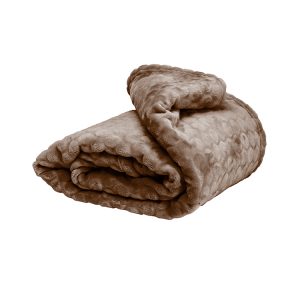 Tan Dot Embossed Flannel Throw