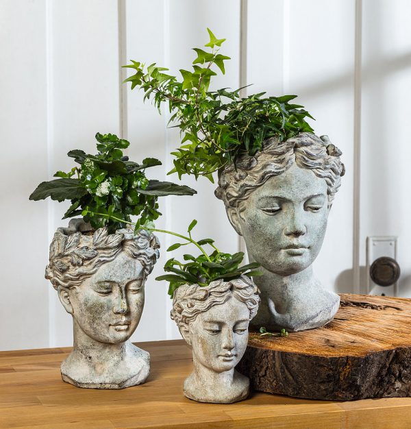 Large Woman Head Planter - Image 3
