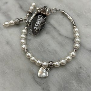 Pearl and Bead Bracelet with heart