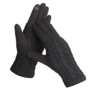 Knitted Black Gloves