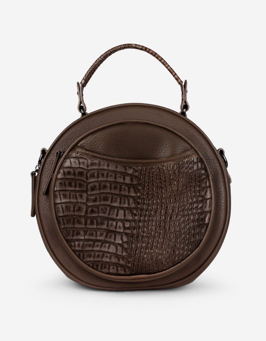 Brown round clearance bag