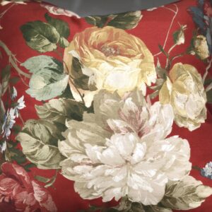 Burgundy Cabbage Rose Pillow - Exclusive