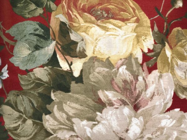 Burgundy Cabbage Rose Pillow - Exclusive - Image 2