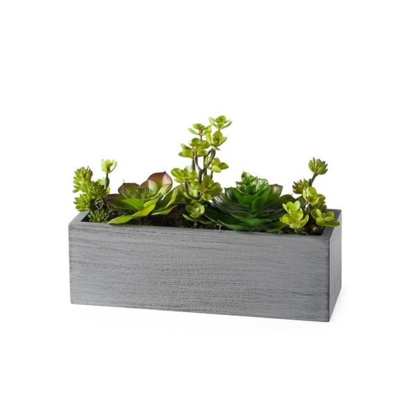 Solaro Rectangle 10" Potted Faux Succulent Cluster