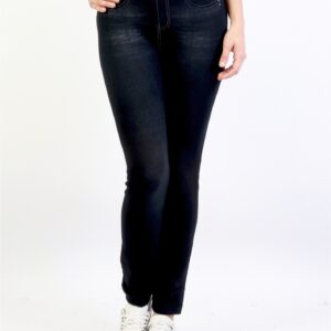 High Waist Dark Denim Fleece Leggings