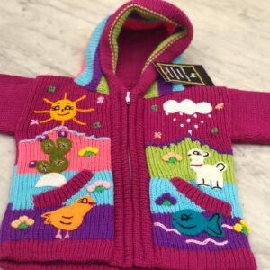 Children's Happy Sweater Unlined Hot Pink
