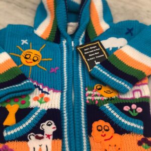 Children's Happy Sweater Unlined Turquoise