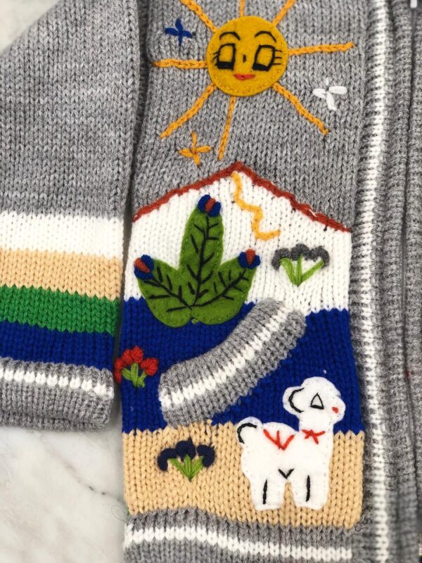 Children's Happy Sweater Unlined Light Grey - Image 2