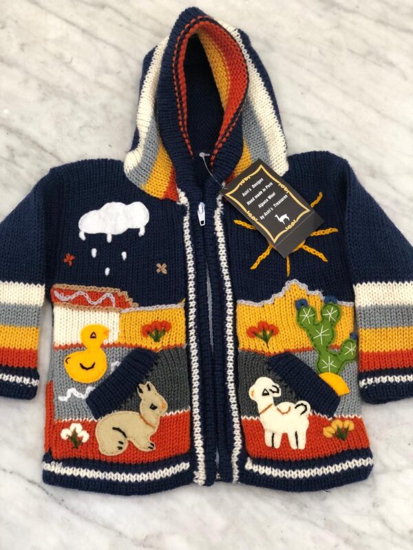 Children's Happy Sweater Unlined Navy