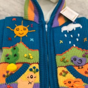 Children's Happy Sweater Lined Turquoise