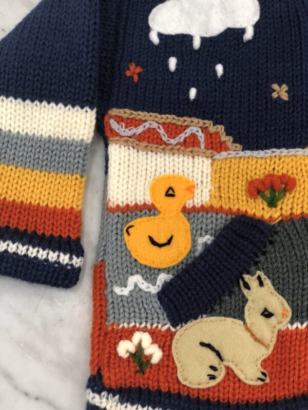 Children's Happy Sweater Unlined Navy - Image 2