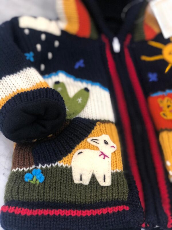 Children's Happy Sweater Lined Navy - Image 2