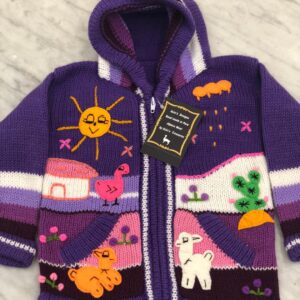 Children's Happy Sweater Unlined Purple