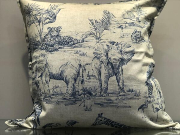 Beige and Blue Elephant Pillow - Exclusive