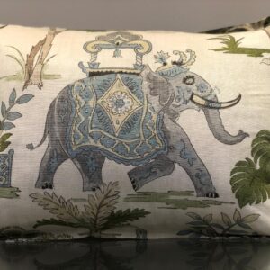 Lumbar Sage and Grey Elephant Pillow - Exclusive