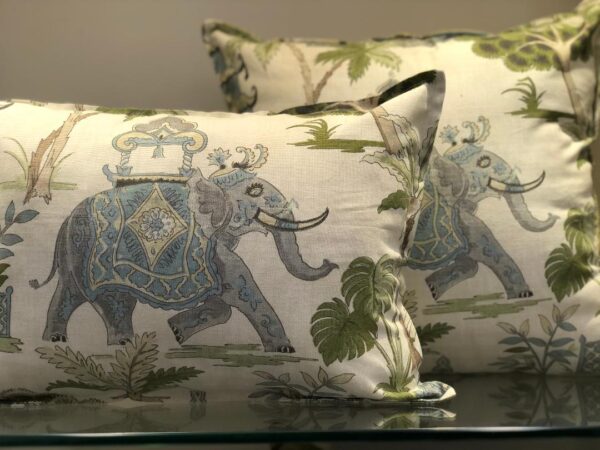 Lumbar Sage and Grey Elephant Pillow - Exclusive - Image 3