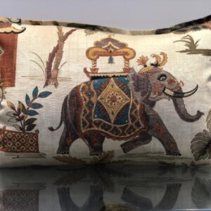 Lumbar Beige and Grey Elephant Pillow - Exclusive