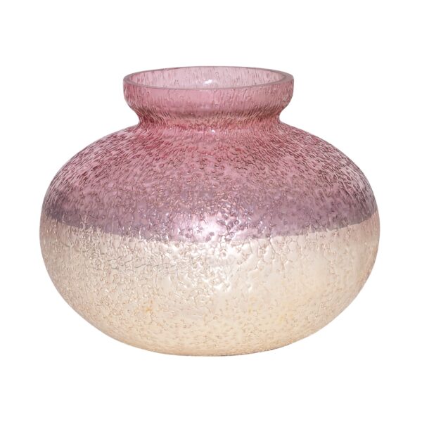 Alma Antique Silver Glass Small Pink Gourd Vase
