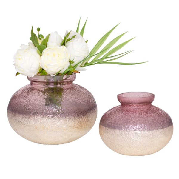 Alma Antique Silver Glass Small Large Gourd Vase - Image 3