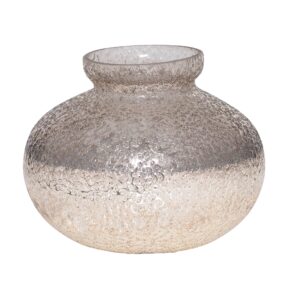 Alma Antique Small Silver Smoke Glass Gourd Vase
