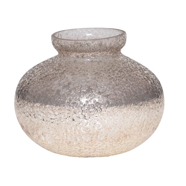 Alma Antique Small Silver Smoke Glass Gourd Vase
