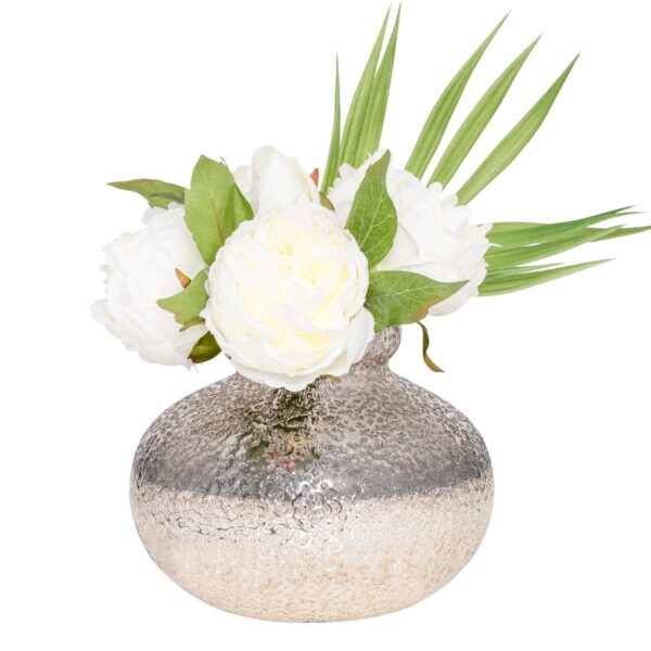 Alma Antique Small Silver Smoke Glass Gourd Vase - Image 2
