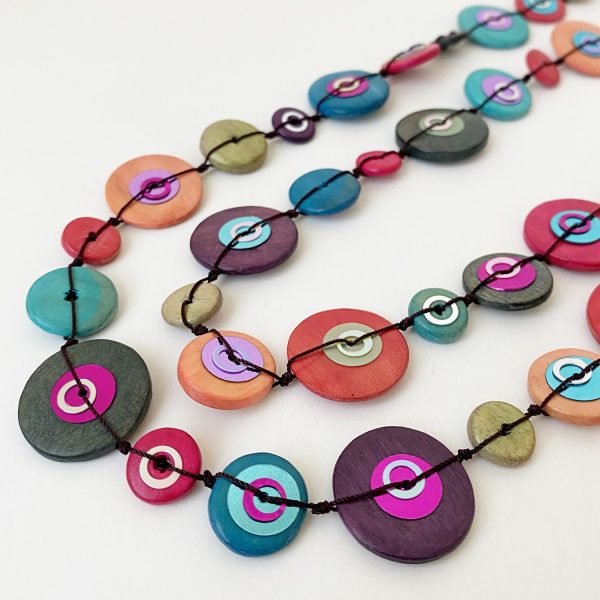 Endless Necklace with Flat Disks Bright Mix - Image 2