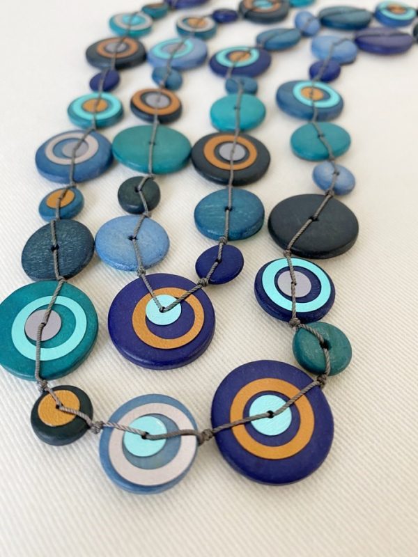 Endless Necklace with Flat Disks Blue - Image 2