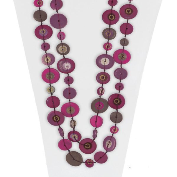 Endless Necklace with Flat Disks Bordeaux - Image 2