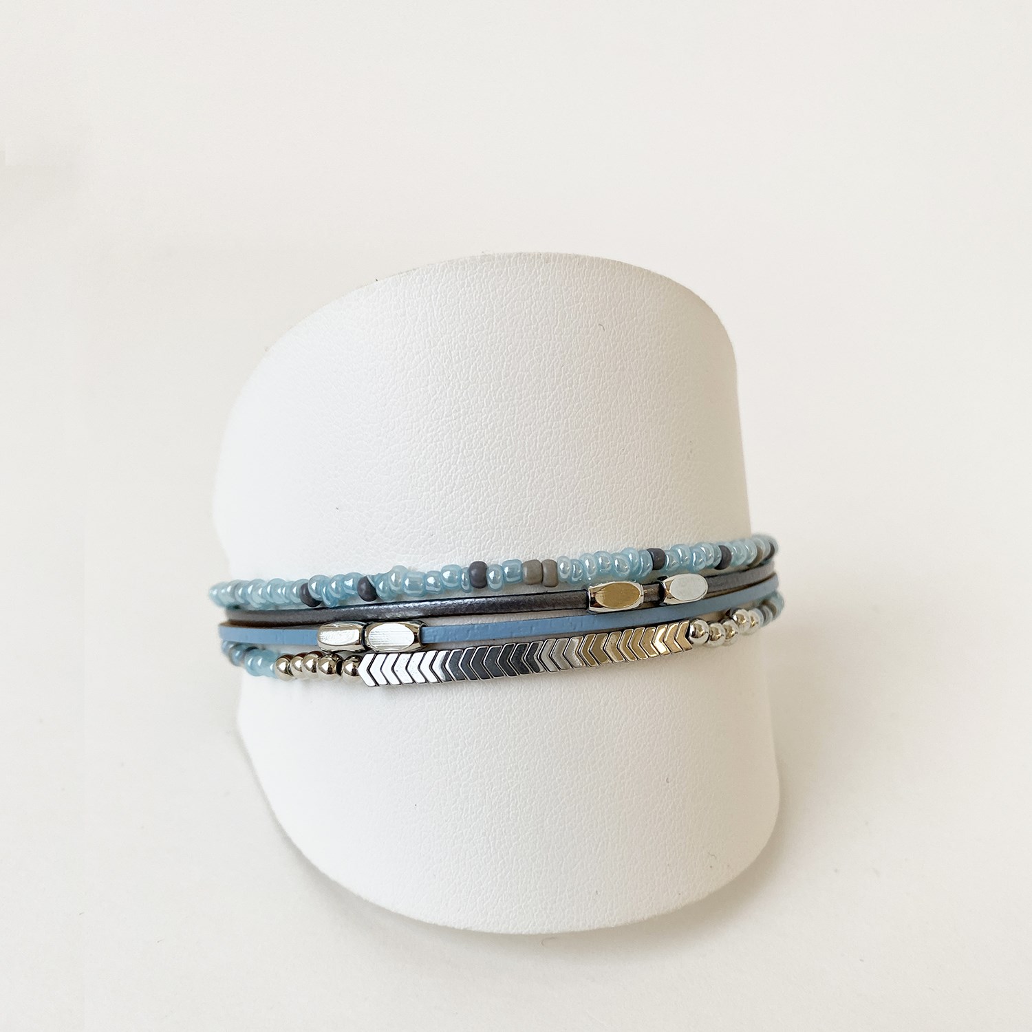 Delicate Blue Multi Strand Bracelet