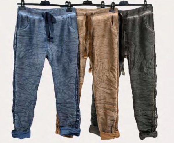 Relaxed Fit Pants Velvet Touch Blue L/XL