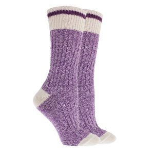 Ladies Boot Socks 2 Pairs Mauve