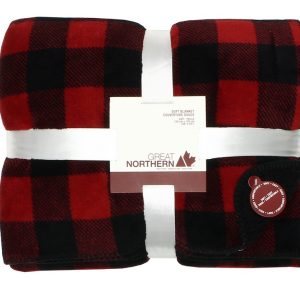 Buffalo Plaid Sherpa Throw Red