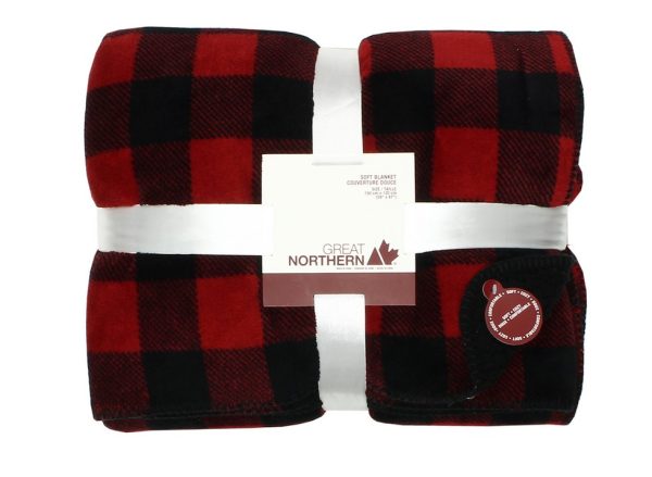 Buffalo Plaid Sherpa Throw Red