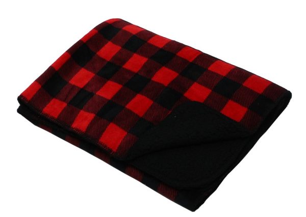 Buffalo Plaid Sherpa Throw Red - Image 2