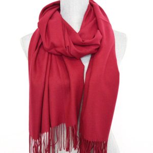 Single Panel Cashmere Blend Scarf Berry