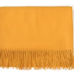 Single Panel Cashmere Blend Scarf Mustard