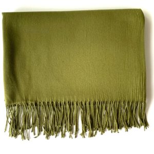 Single Panel Cashmere Blend Scarf Olive