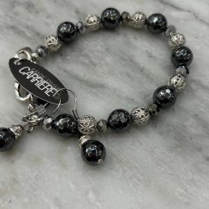 Black and Silver Bead Bracelet