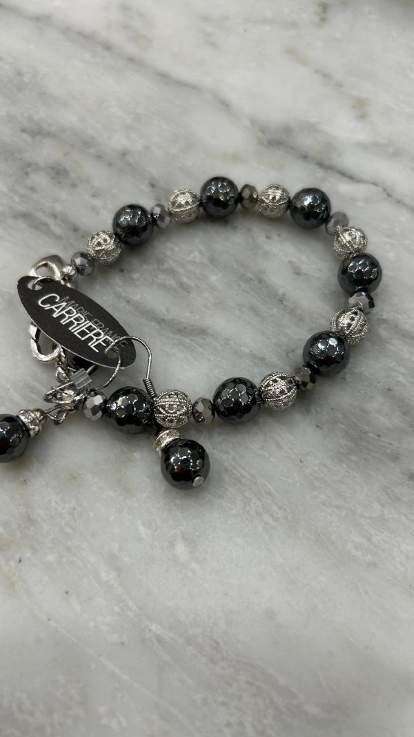Black and Silver Bead Bracelet