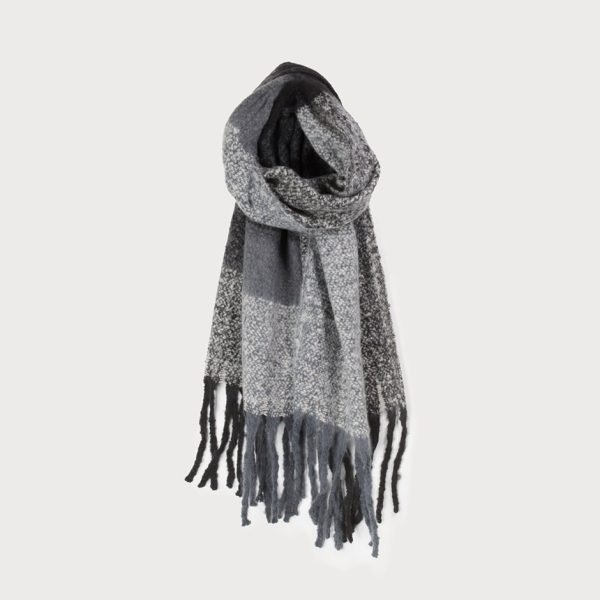 Oversized Scarf Black and Grey