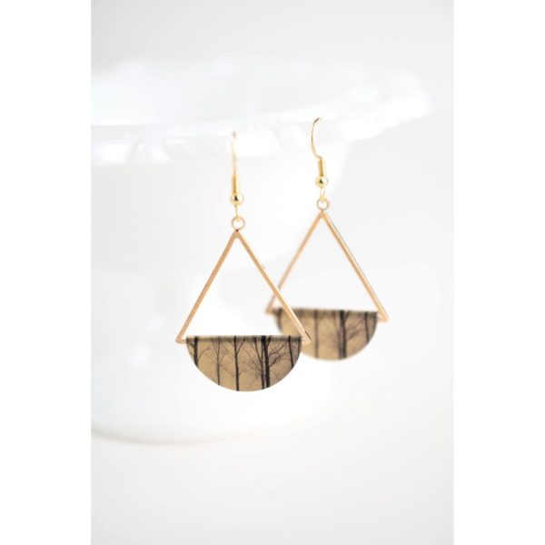 Dangle Earing Winter Forest Gold
