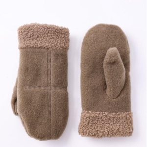 Fleece Brown Mitts