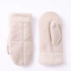 Fleece Winter White Mitts