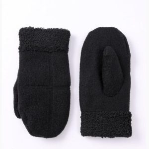 Fleece Black Mitts